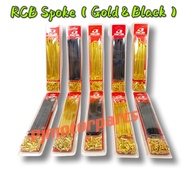 (100% Original RCB) Gold & Black Lidi Jejari Gantang Rim/Spokes Spoke Nipples 150/155/157/161/163/17