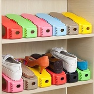 CBOX Plastic Shoe Sandals Chappal Footwear Organizer Space Saver Rack (Multicolour) - Set of 6