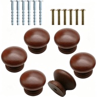 6Pcs Tombol Kabinet Kayu, Tombol Almari Kayu, Tombol Kabinet Dapur, Tombol Laci, Tombol Bulat Moden 