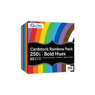 Paper Accents Cardstock Variety Packs 12x12 250pc 65lb Rainbow Bold Hues Cardstock