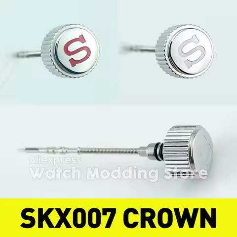 SKX007 Crown Compatible With 7S26 NH35 NH36 4R36 6R15 Movement Engraved Signed 'S' Mod Parts 2 Gaske