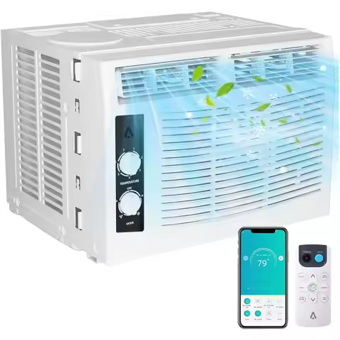 5000 BTU Window Air Conditioner with WiFiEnabled Smart Control and Remote Operation Offers 3 Modes: 
