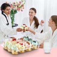 20 Sets) Stackable Cupcake Tray with 240 Cupcake Lining Plastic Cupcake Box Can Hold 12 Cupcake High