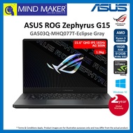 ASUS ROG Zephyrus G15 GA503Q-MHQ077T E.Grey 15.6" QHD 165Hz Notebook (R9-5900HS/16GB/512GB NVMe SSD/RTX3060 MaxQ/Win10
