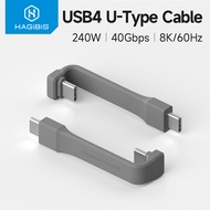 Hagibis Short USB C Cable 40Gbps USB4 Cable PD 240W Fast Charging for SSD iPhone 16 Power Bank USB D