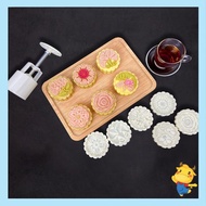 be&gt; Plastic Mooncake Stamp Cute Flower Shape Mooncake Mold Festival DIY Hand Press Mooncake Cutters Pastry Decoration Ga