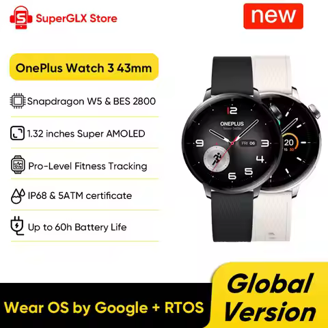 2025 New OnePlus Watch 3 43mm Global Version Smart Watch 1.32" AMOLED Display Up to 60h Battery Life