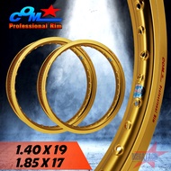 วงล้ออลูมิเนียม COM 1.40 X 19 + 1.85 X 17 ขอบเรียบ จำนวน 2 วง ล้อคอม ขนาด 1.40X19 และ 1.85X17 ของแท้