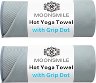 MOONSMILE 2 Pack Hot Yoga Mat Towels with Grip DotYoga Mat Towels for Hot Yoga Non SlipSoft Suede Mi