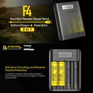 NITECORE - F4 Four-Slot 18650 Li-ion Battery Charger &amp; Power Bank 智能USB 4槽 行動電源及電池充電器