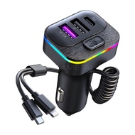 SEAMETAL PD20W Car Charger 5V/3.1A Fast Charging With Type-C Apple Cellphone Wire