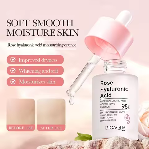 BIOAQUA Rose Hyaluronic Acid Facial Essence Moisturizing Whitening and Improving Dry Skin 30ml