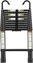 Telescopic Ladder, 10.5FT RIKADE Aluminum Telescoping Ladder with Non-Slip Feet and Stable Hook, Por