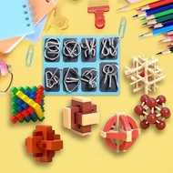 8-piece circular puzzle toys + 6-piece wooden puzzle toys Kongming lock mortise and tenon building b