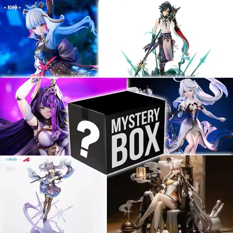 Anime Figures Genshin Impact Blind Box Mystery Box Paimon Aether Ganyu Walnut Handmade Large Action 