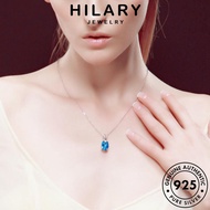 HILARY JEWELRY Chain Sapphire Sterling Korean Rantai 925 Leher Pendant Perak Perempuan Women Temperament Necklace Silver Original 純銀項鏈 For Accessories N1125