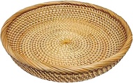 RT&BS Rattan Bread Baskets for Serving, Handmade Round Fruit Tray, Handwoven Fruit Basket for Kitche