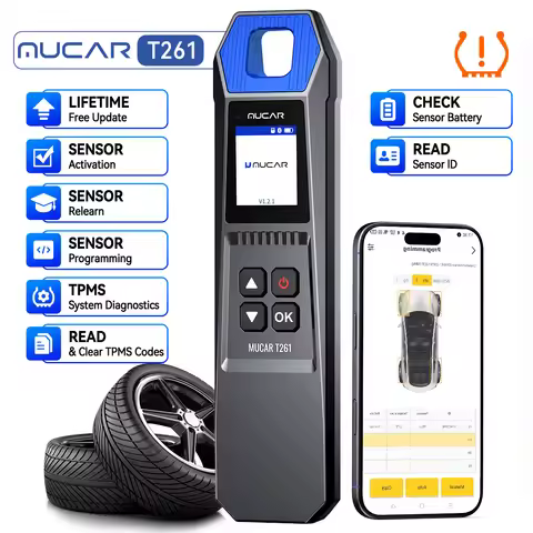 MUCAR T261 TPMS Car Tire Pressure Diagnosis Tool 315MHz/433MHz Reset TPMS Fault for THINKSCAN 689BT/