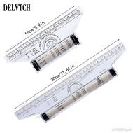 【Lowest Prices Online】 15cm 30cm Multi-Purpose Angle Parallel Scroll Rolling Ruler Architect Design 