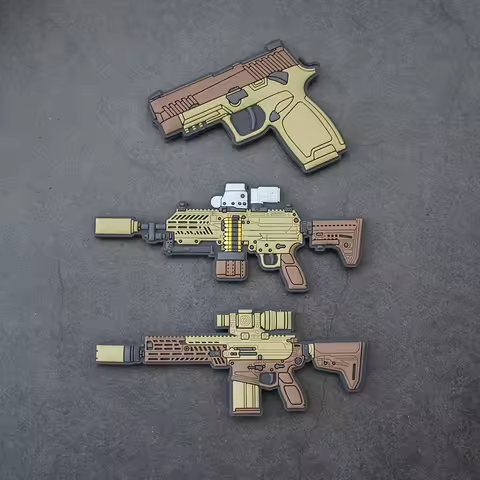 SIG SAUER Q-version Arms XM7 XM250 Assault Rifle Patch Mini PVC Tactical Badge for Clothing Bag Deco
