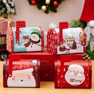 Christmas Mailbox Tin Box Gift Box Candy Box Gift Box Ornaments Merry Christmas Santa Reindeer Snowman Gift Box Loot Bag Cookie Home Living