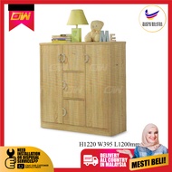 4 Feet Wardrobe / Swing Door Cabinet / Cloth Storage Cabinet / Almari Kayu / Almari Baju H1830 W395 D800MM