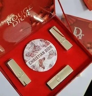 Hot Style Real Shot❤ Special/70 Star Makeup Mirror Gold Tube Lipstick Sample Three-Piece SetContains