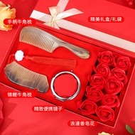 Three-Eight Section Gifts for Teacher Mother-In-law Horn Comb Set Practical High-End Souvenirs Birth