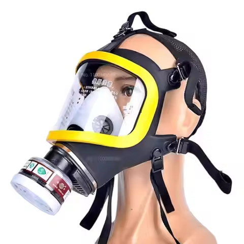 Chemical nuclear radiation respirator full face mask Yellow Mask 2 in 1 gas mask paint insecticide s