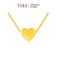 DA1 TAKA Jewellery 999 Pure Gold Heart Pendant with 9K Gold Chain