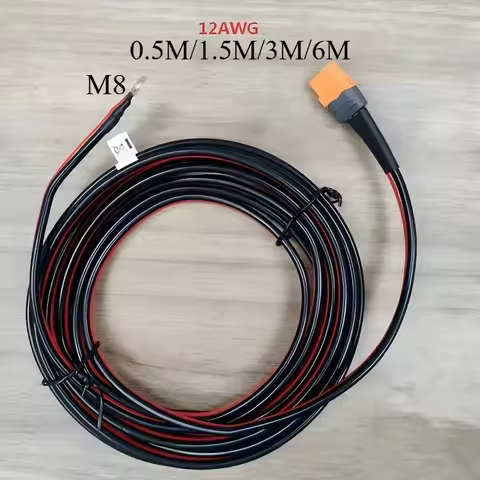 M8 1PC 12AWG XT60I to O-Ring Connector Cable PVC Nylon Pure Copper Wire for RV Car Lipo Battery Powe