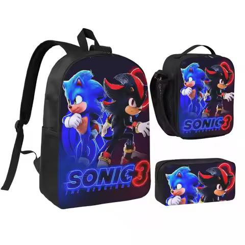 Sonices The H-edgehogs 3 3pecs/set Backpack for Teenage High School Canvas Bags Lunch bag Pencil Cas