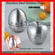 Apple / Egg Kitchen Timer Stainless Steel Pemasa Jam Dapur Sesuai Untuk Mengukur Waktu Memasak Buat Kuih Kek Dll(mrbst1)
