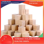 KAYU Natural Wooden cube block cube Wooden cube Box