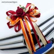 [extremewellgen] Creative Wedding Car Decoration Flower Door Handles Rearview Mirror Decorate Artificial Flower Accessories Marriage Props Gifts @#TQT