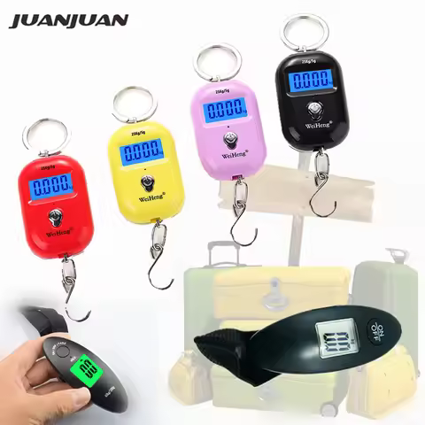 25kg 40kg Mini Digital Luggage Scale Hanging LCD Hook Scales Portable Digital Stainless Steel Scale