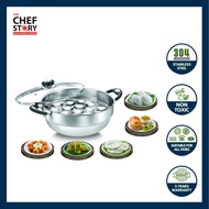 The Chef Story Stainless Steel Idli Pot & Steamer | Multi-Tier Idli Maker | Gas & Induction Compatib