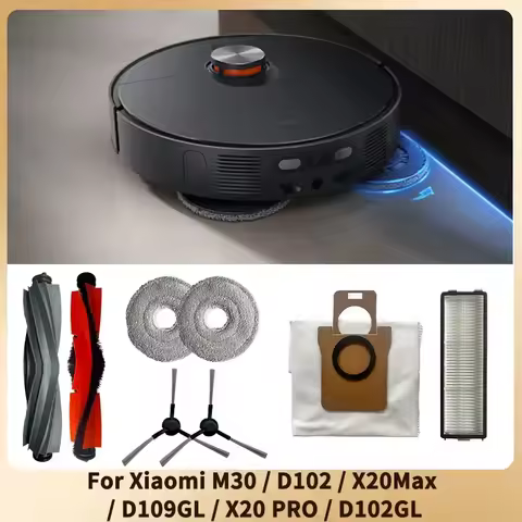 Main Brush Side Brush Mop Cloth HEPA Filter Dust Bag For Xiaomi X20Max D109GL X20 pro D102GL Vacuum 