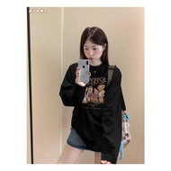 Korean Style Printed Loose Long Sleeve T-shirt for Women unisex 100% cotton 320gsm - RTOML