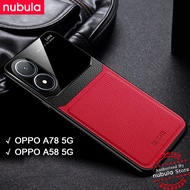 NUBULA For OPPO A78 5G | Oppo A58 5G Casing Hard Grained Leather Handset Back Cover Plexiglass Handp