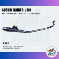 Suzuki Raider J 110 Bullet Pipe Type Muffler for Raider J 110 Exhaust pipe