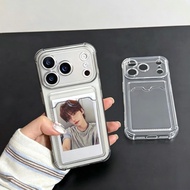 Soft Tpu Clear Case Card Holder For iPhone 17 17Air 17Pro 17PM 6 6Plus 7Plus 8Plus XS XR XSMax 11 12