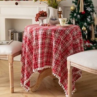 Christmas Snowflake Tablecloth Atmosphere Tablecloth Coffee Table Cloth Fur Ball Cover Cloth Tablecl