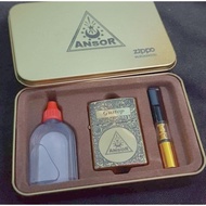 Zippo custom paket merchandise korek minyak pipa custom logo grafir laser kado souvenir istana presi