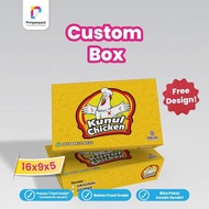 BOX AYAM GORENG FRIED CHICKEN PAKAI LOGO SENDIRI UKURAN 16X9X5 CM/ DUS AYAM GEPREK/ DUS FRIED CHICKE