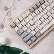 Minimalism Retro Red font Keycaps PBT cherry Profile 144 Keys for Alice 7u Mechanical Keyboard