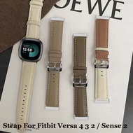 สายหนังสำหรับ Fitbit Versa 4 Band Fitbit Versa 3 2 Lite นาฬิกาข้อมือสำหรับผู้ชายสายนาฬิกาข้อมือสำหรับ Apple Watch สำหรับ Fitbit Sense / Sense 2