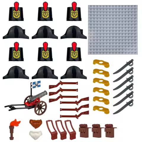 Napoleonic Wars Military Soldiers Building Blocks WW2 With 12PCS Mini Action Figures French British 