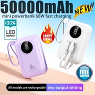 Original 50000mah Powerbank Mini Powerbank Come With 2 Cable 66W Fast Charge Power Bank