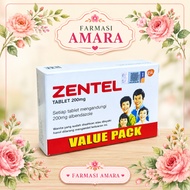 Zentel Tablet 200mg - Ubat Cacing Dewasa | 2’s (Strip) & 2 x 2’s (Value Pack)